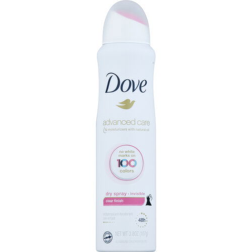 Dove Antiperspirant Deodorant, Clear Finish, Invisible, Dry Spray