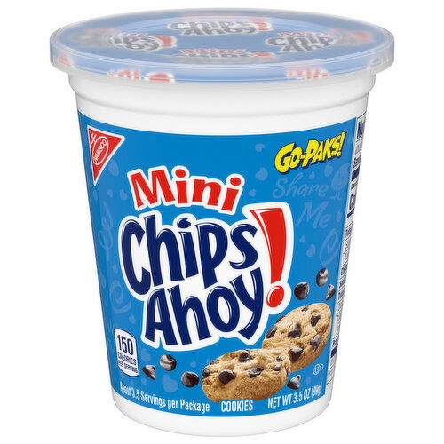 CHIPS AHOY! Mini Original Chocolate Chip Cookies, Go-Paks, 3.5 oz Cup