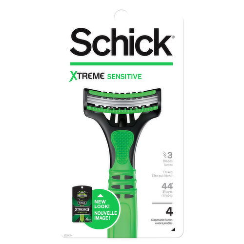 Schick Razors, Disposable, 3 Blades, Sensitive