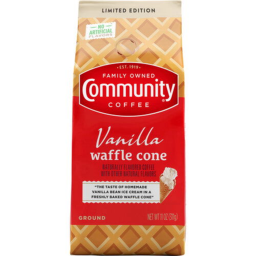 Community Coffee Coffee, Ground, Vanilla Waffle Cone