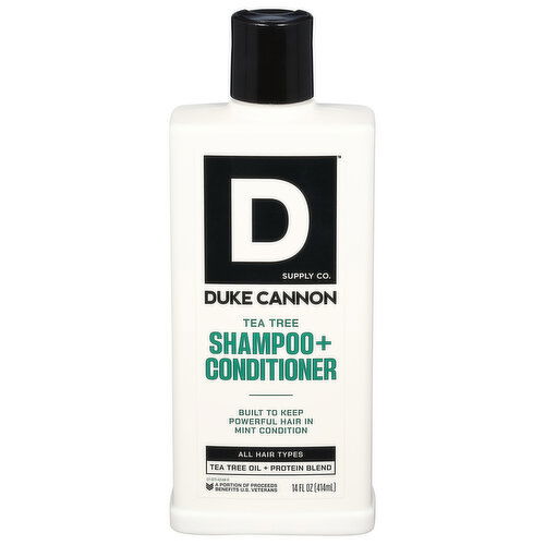 Duke Cannon Supply Co. Shampoo + Conditioner, Tea Tree - 14 Fluid Ounce