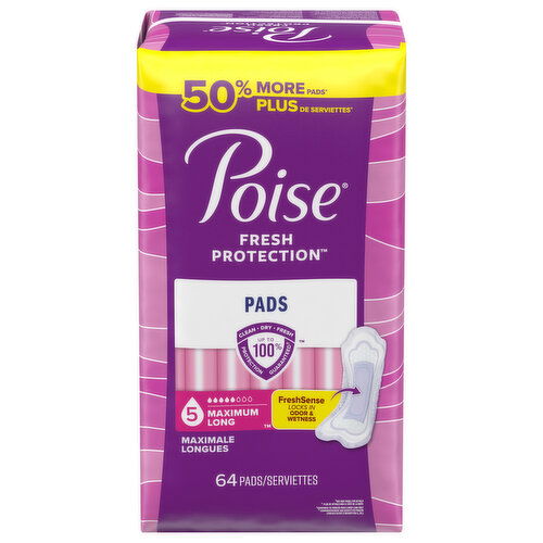 Poise Pads, Maximum, Long