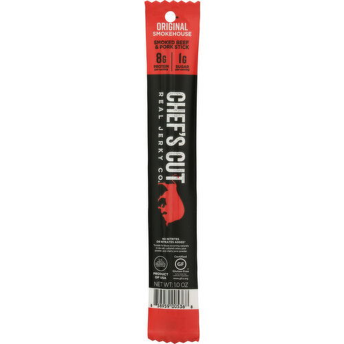 Chef's Cut Real Jerky Co. Beef & Pork Stick, Original Smokehouse, Smoked