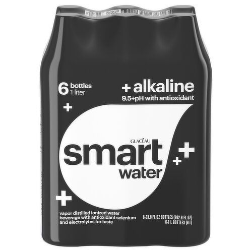 smartwater Alkaline With Antioxidant Ionized Electrolyte Vapor-Distilled Water Bottles