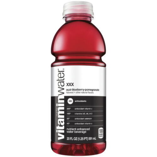 vitaminwater xxx, Electrolyte Enhanced Water W/ Vitamins, Açai-Blueberry-Pomegranate Drink