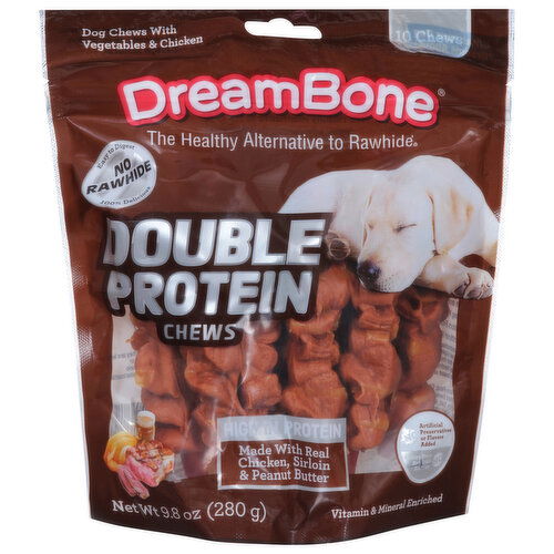 DreamBone Dog Chews, Double Protein