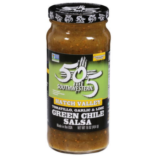 505 Southwestern Salsa, Green Chile, Tomatillo Garlic & Lime, Hatch Valley