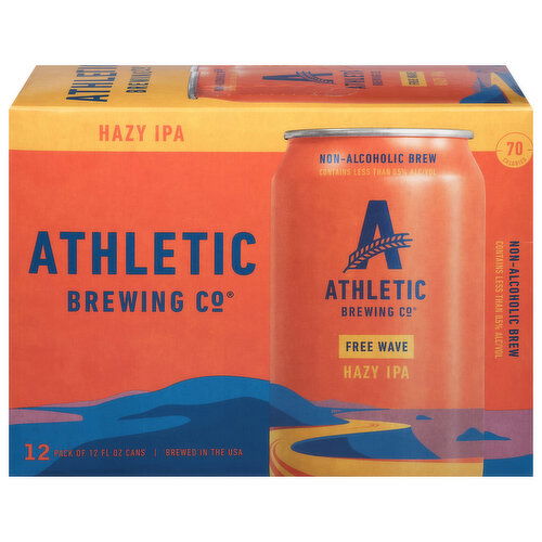 Athletic Brewing Co Non-Alcoholic Brew, Hazy IPA, Free Wave - 12 Each