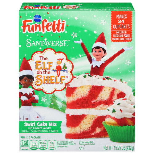 Pillsbury Swirl Cake Mix, Red & White Vanilla, The Elf on the Shelf