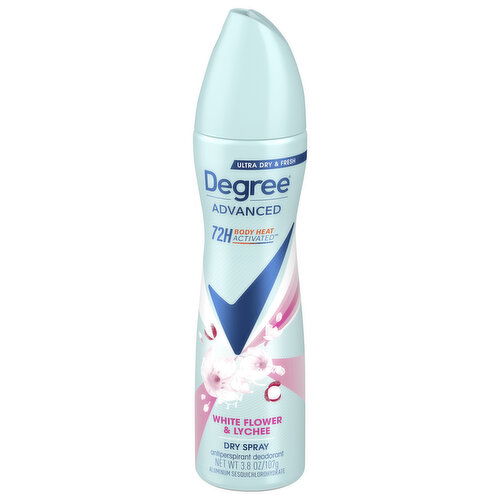 Degree Antiperspirant Deodorant, White Flower & Lychee, Dry Spray