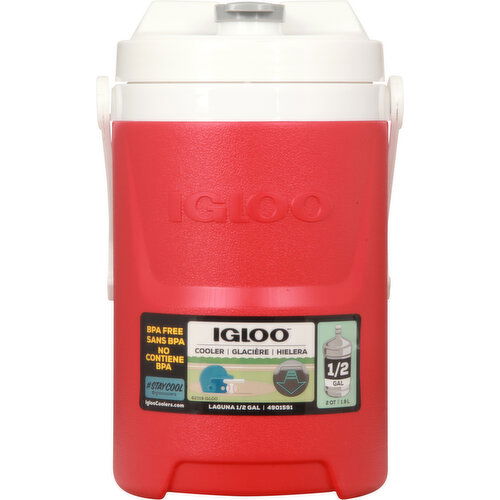 Igloo Cooler, Laguna, Red, 1/2 Gallon