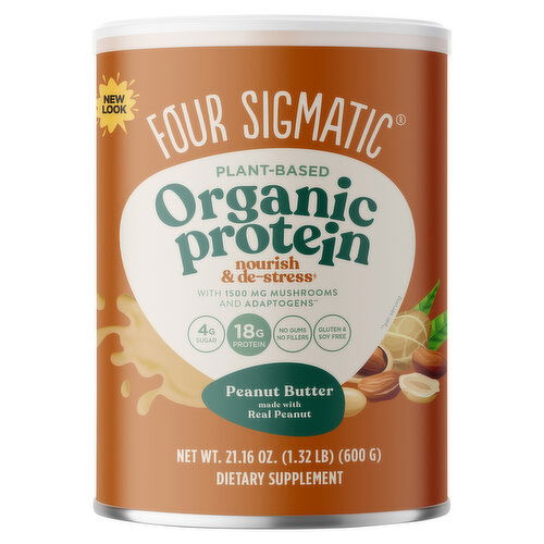 Four Sigmatic Protein, Organic, Plant-Based, Peanut Butter