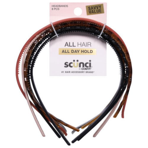 Scunci Headbands Savvy Value - 8 Each