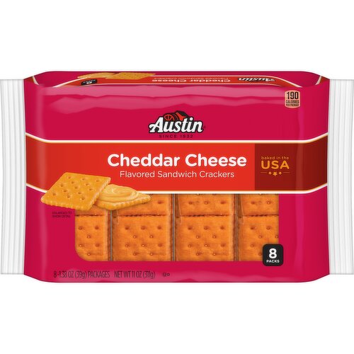 Austin Sandwich Crackers, Cheddar Cheese on Cheese - 11 Ounce