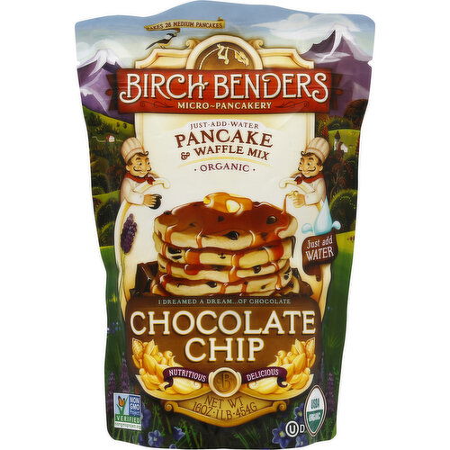 Birch Benders Pancake & Waffle Mix, Organic, Chocolate Chip