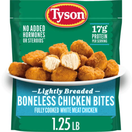 Tyson Tyson Lightly Breaded Boneless Chicken Bites, 1.25 Lb Bag