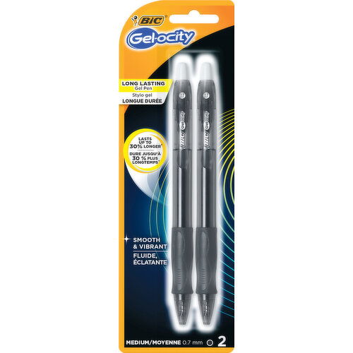 BiC Gel Pen, Long Lasting, Medium, 0.7 mm