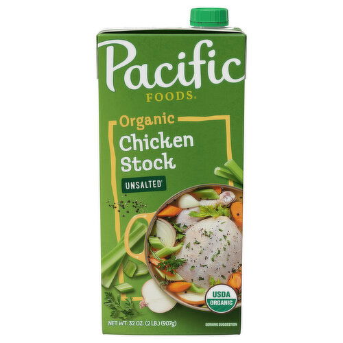 Pacific Foods Chicken Stock, Unsalted, Organic