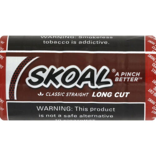 Skoal Smokeless Tobacco, Classic Straight, Long Cut