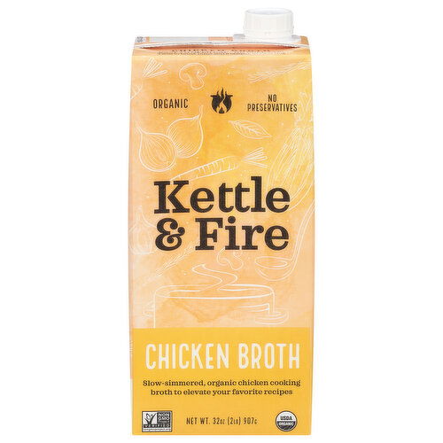 Kettle & Fire Chicken Broth - 32 Ounce