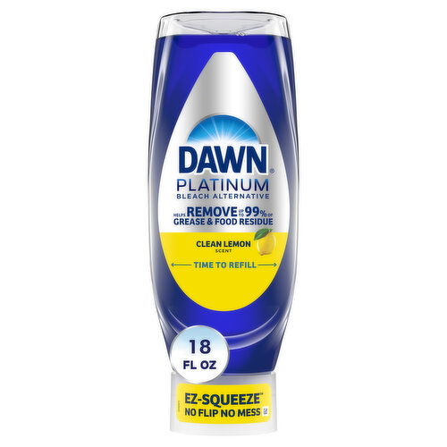 Dawn Platinum EZ-Squeeze Dish Soap, Bleach Alternative Clean Lemon