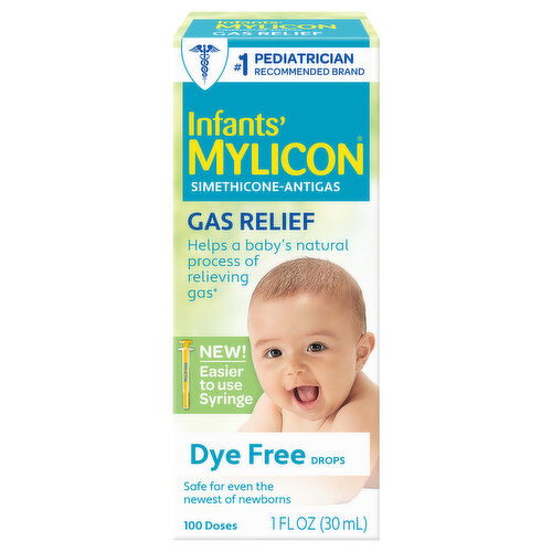 Infants' Mylicon Gas Relief, Simethicone-Antigas, Dye Free, Drops