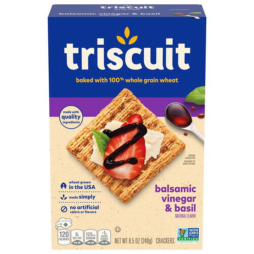 TRISCUIT Triscuit Balsamic Vinegar & Basil Whole Grain Wheat Crackers, 8.5 oz