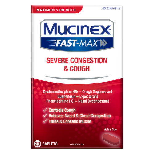 Mucinex Severe Congestion & Cough, Maximum Strength, Caplets