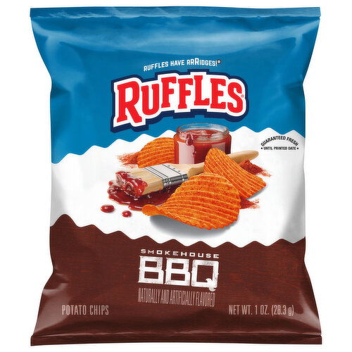 Ruffles Potato Chips, Smokehouse BBQ - 1 Ounce