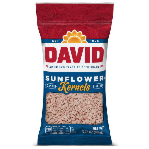 DAVID Seeds Salted and Roasted Sunflower Kernels, Keto Friendly Snack