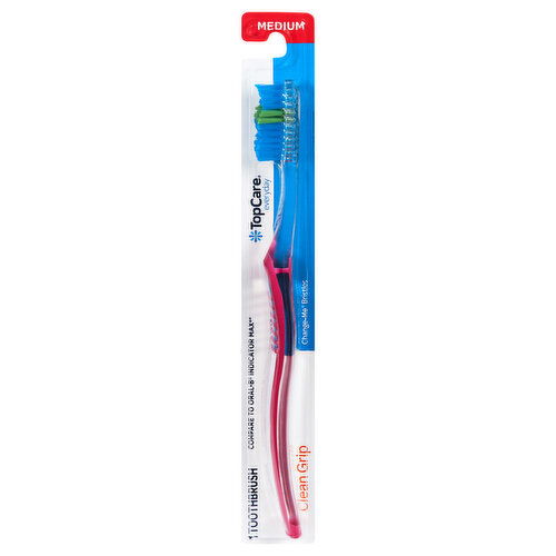 TopCare Medium Clean Grip Toothbrush - 1 Each