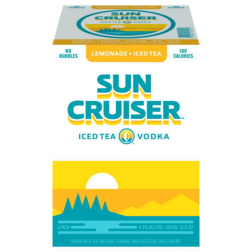 Sun Cruiser Lemonade + Iced Tea Iced Tea Vodka - 4 Each