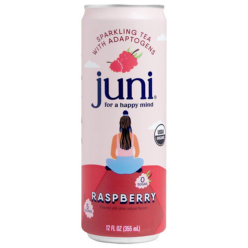 Juni Raspberry Sparkling Tea with Adaptogens - 12 Fluid Ounce