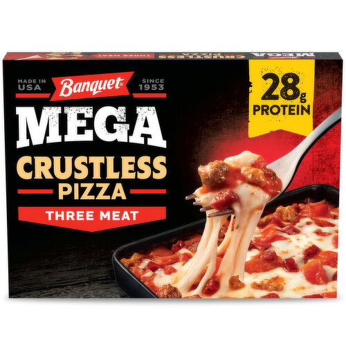 Banquet Mega Three Meat Frozen Crustless Pizza