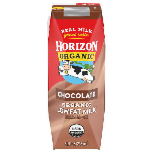 Horizon Organic Milk, Chocolate, Lowfat, Organic - 8 Fluid Ounce