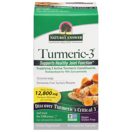 Nature's Answer Turmeric-3, 12800 mg, Vegetarian Capsules