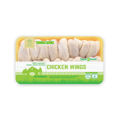 Super 1 Foods Value Pack Chicken Wings - 4.29 Pound