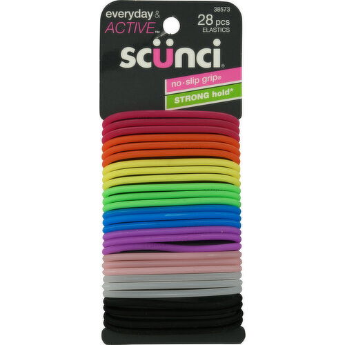 Scunci Elastics, No Slip Grip, Strong Hold