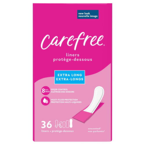 Carefree Liners, Extra Long, Unscented