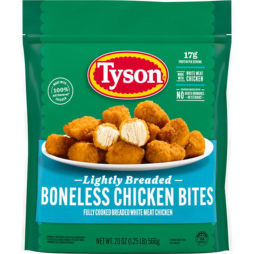 Tyson Frozen Lightly Breaded Boneless Chicken Bites