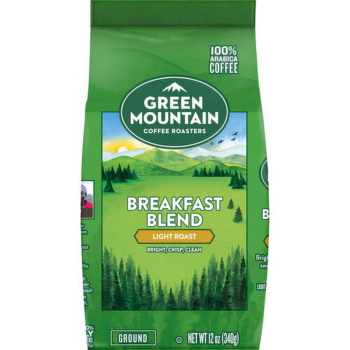 Green Mountain Coffee Roasters Coffee, 100% Arabica, Ground, Light Roast, Breakfast Blend