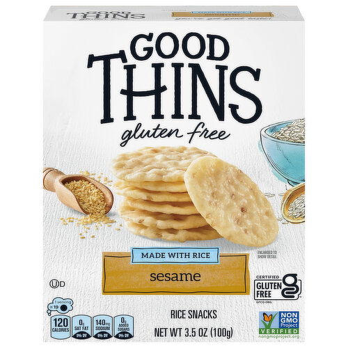 Good Thins Rice Snacks, Gluten Free, Sesame