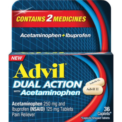 Advil Acetaminophen + Ibuprofen, Dual Action, Caplets