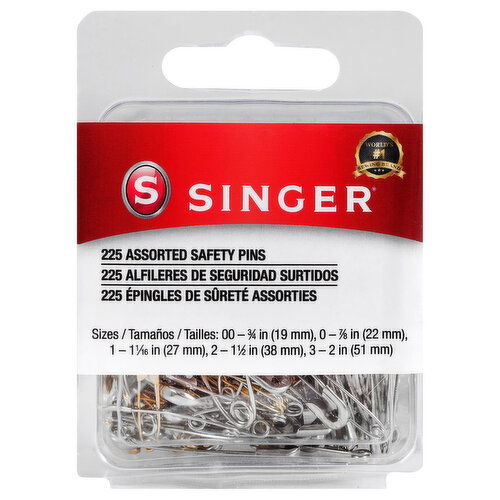 Singer Safety Pins, Assorted - 225 Each