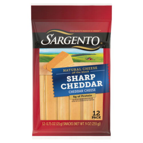 Sargento Cheese, Sharp Cheddar, Natural