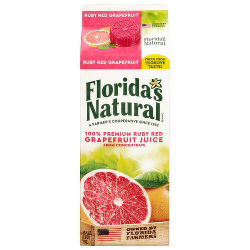 Florida's Natural Juice, Grapefruit, Ruby Red, 100% Premium