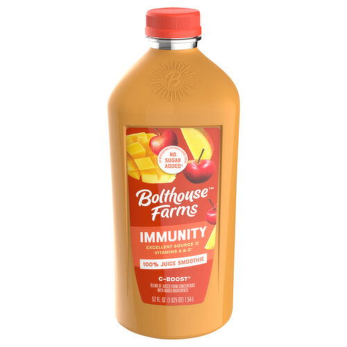 Bolthouse Farms 100% Juice Smoothie, No Sugar Added, Immunity