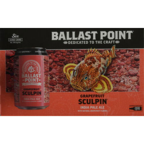 Ballast Point Beer, India Pale Ale, Grapefruit - 6 Each
