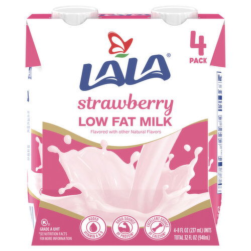 Lala Milk, Low Fat, Strawberry