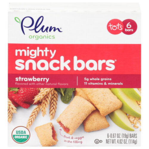 Plum Organics Snack Bars, Strawberry, Tots